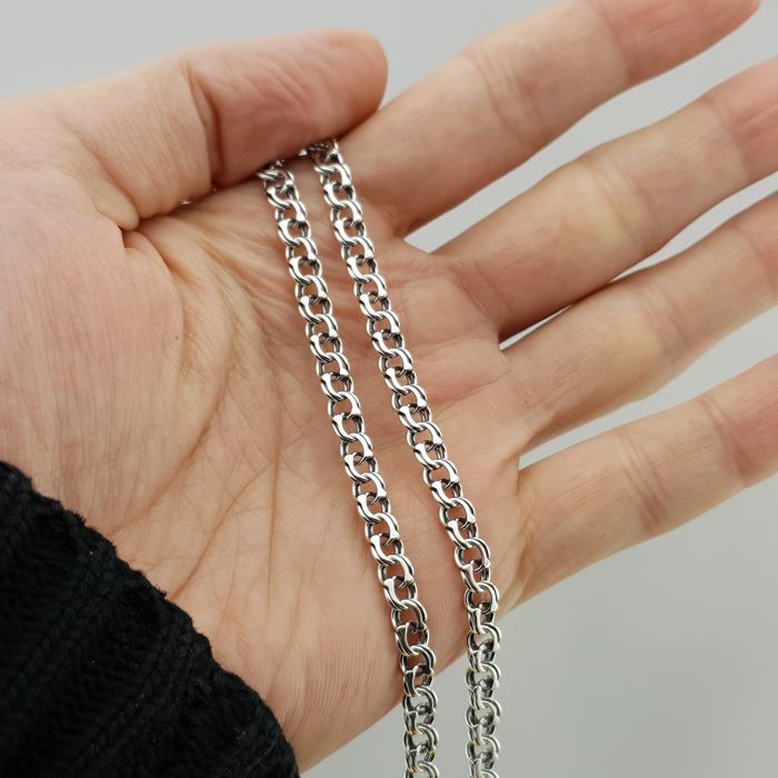 Цепочка срібна 925. Звєно 5 мм Чоловічий срібний ланцюг 50 55 60 65 см