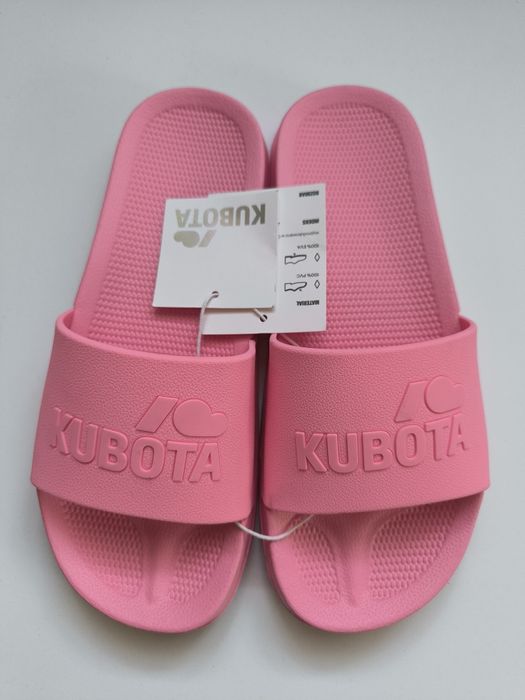 Klapki damskie Kubota 37 gumowe basenowe różowe