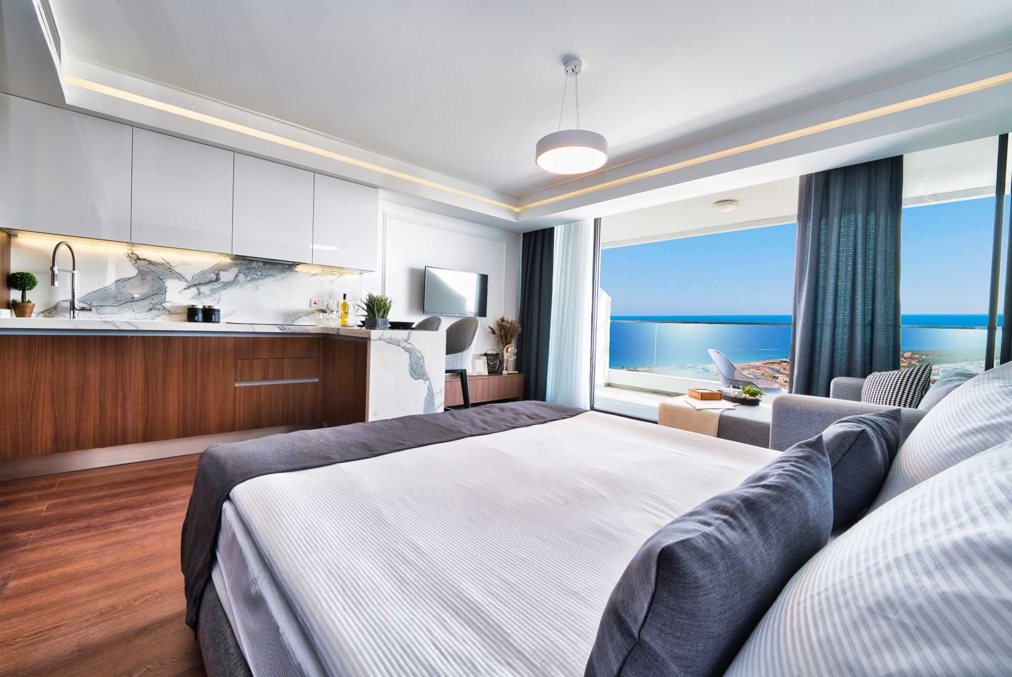 Luksusowe studio na Cyprze – Long Beach Iskele z widokiem na morze