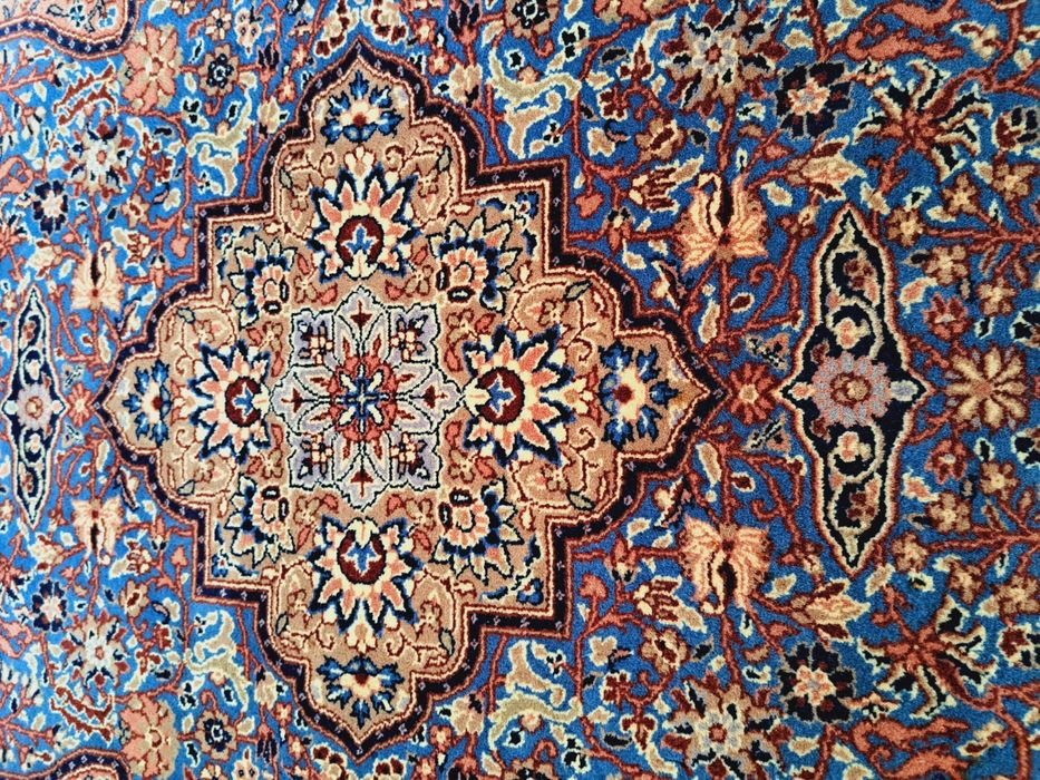 Cudny Irański ręcznie tkany wełniany dywan Keshan 120x200cm