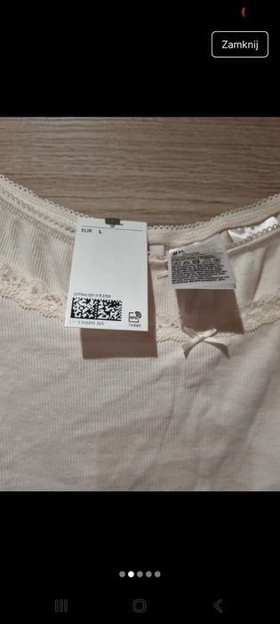Piżama damska komplet szerokie spodnie h&m nowa ecru L