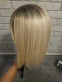 Topper włosy naturalne jasny blond tupet