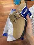 Beżowe chodaki-Birkenstock Boston Soft Footbed Suede Roz.40