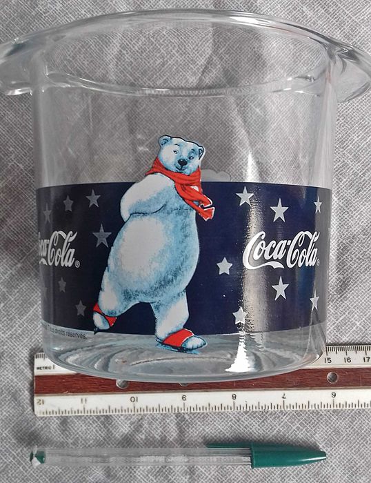 Balde Pirex de Gelo Urso Polar. Coca-Cola genuíno coleccionável.