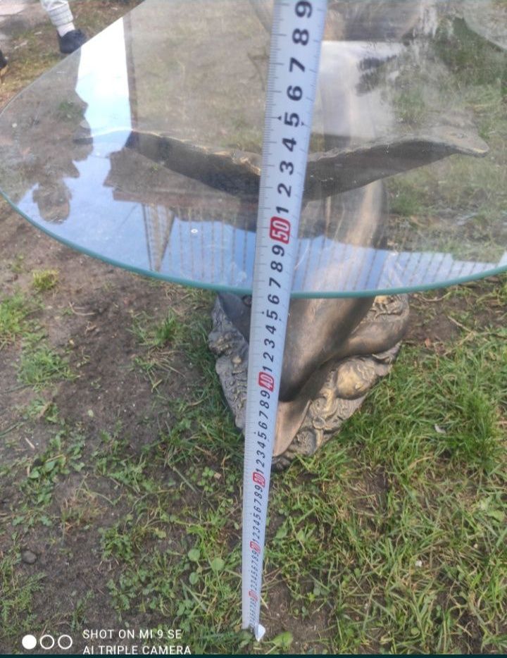 Stolik szklany okrągły szklany blat
