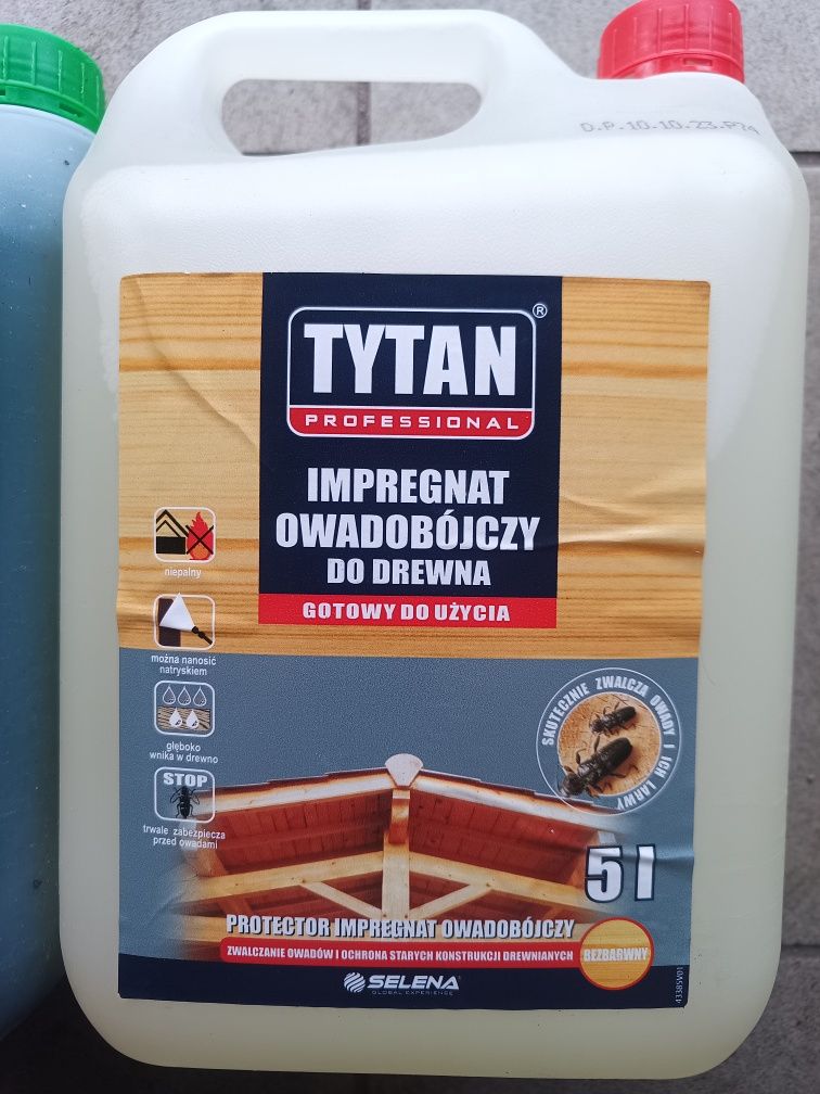 Impregnat drewna tytan  koncentrat 5l oraz impregnat  owadobójczy 5l