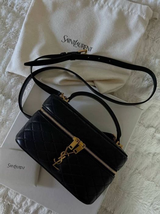 YSL сумка чорна в білом покуванні