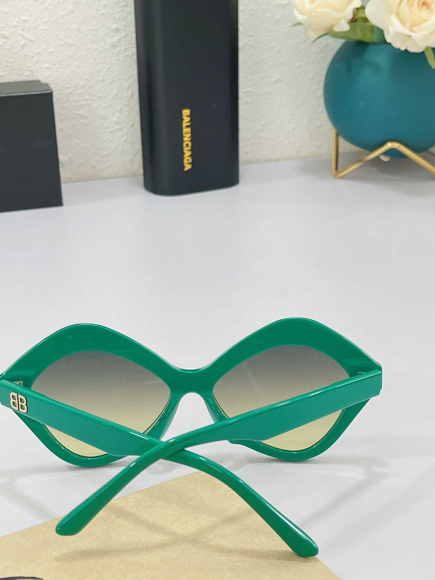 Balenciaga BB okulary przeciwsłoneczne zielone nowość