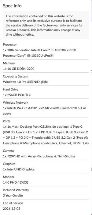 Laptop lenovo thinkpad t14 gen1