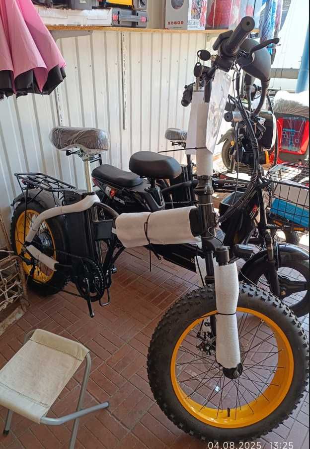 фетбайк 25 ач 1200 в електробайк електро велосипед запас 70 км shimano