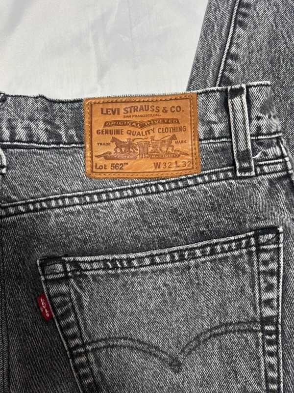 Męskie spodnie jeansowe Levi's 562 W32 L32 czarne denim vintage