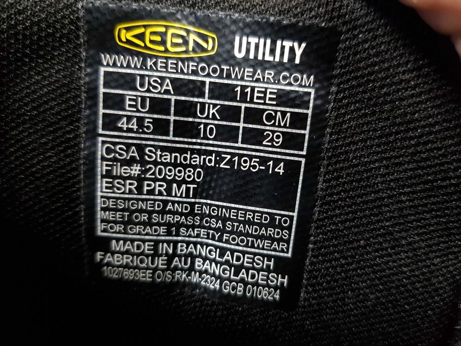Buty robocze KEEN rozm 44,5 wkł 29 cm S3