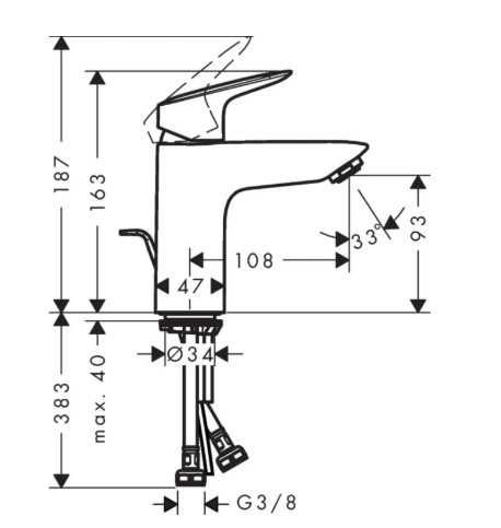 АКЦІЯ! Hansgrohe Logis 100 змішувач для ум-ка 71070000 / 71100000