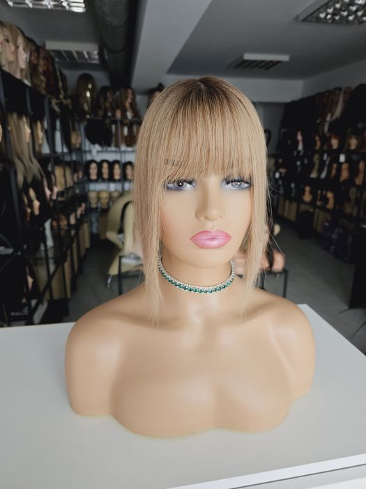 Topper uzupełnienie z włosów naturalnych mini Asia piaskowy blond 30cm