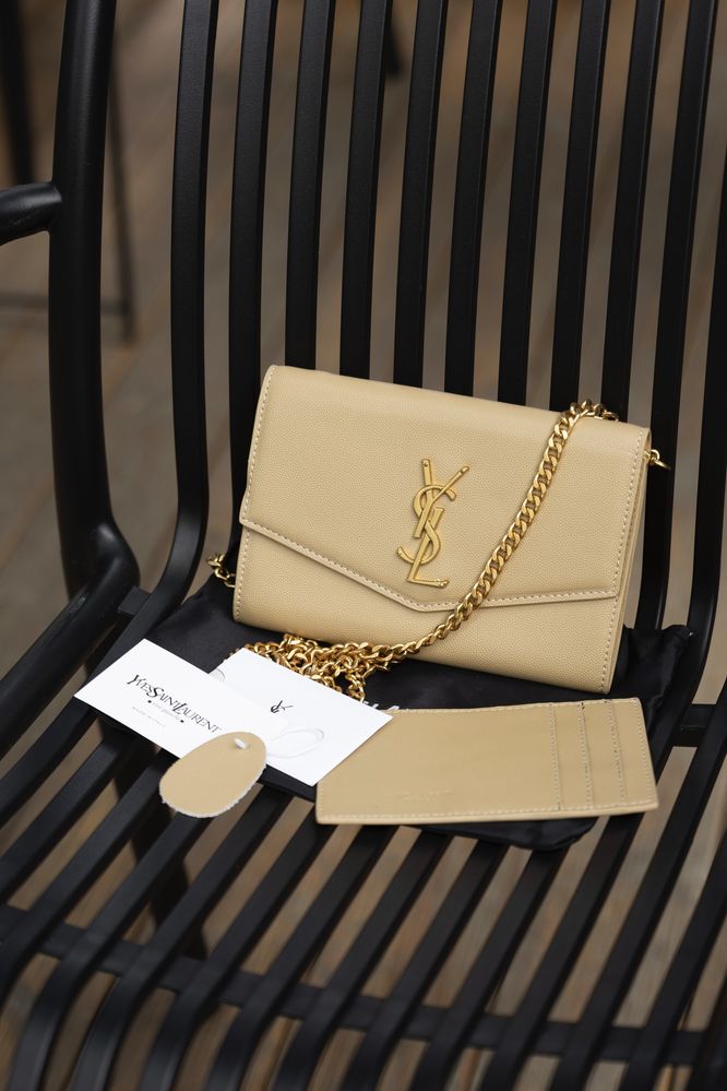 Сумка YSL Yves Saint Laurent шкіра | бежева