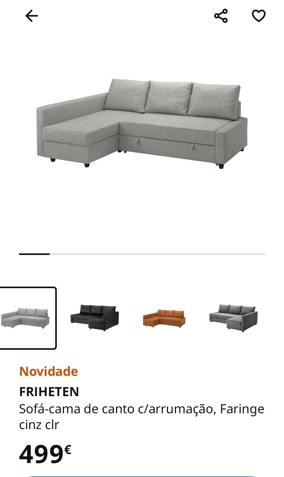 Sofá cama chaise longue IKEA