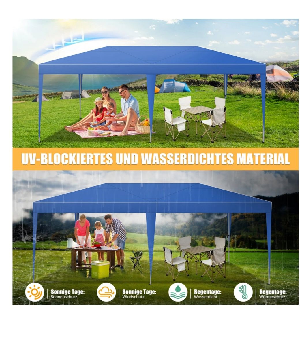 Namiot ogrodowy Składana altana 3x6m, wodoodporność i ochrona UV 50+