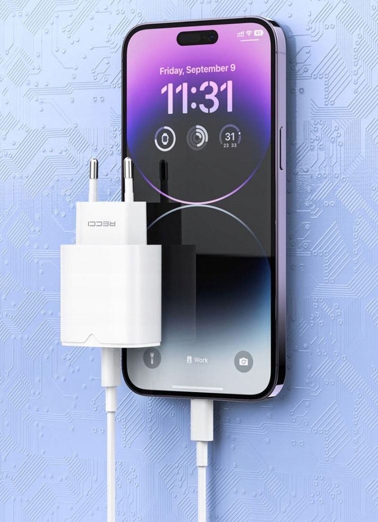 Szybka Ładowarka Sieciowa Usb C 20W Pd Qc 3.0 + Kabel Lightning