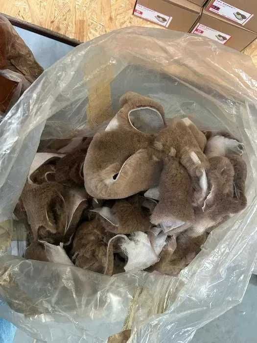 Skrawki skór owczych, mix kolorów, skóra naturalna, wypełniacz