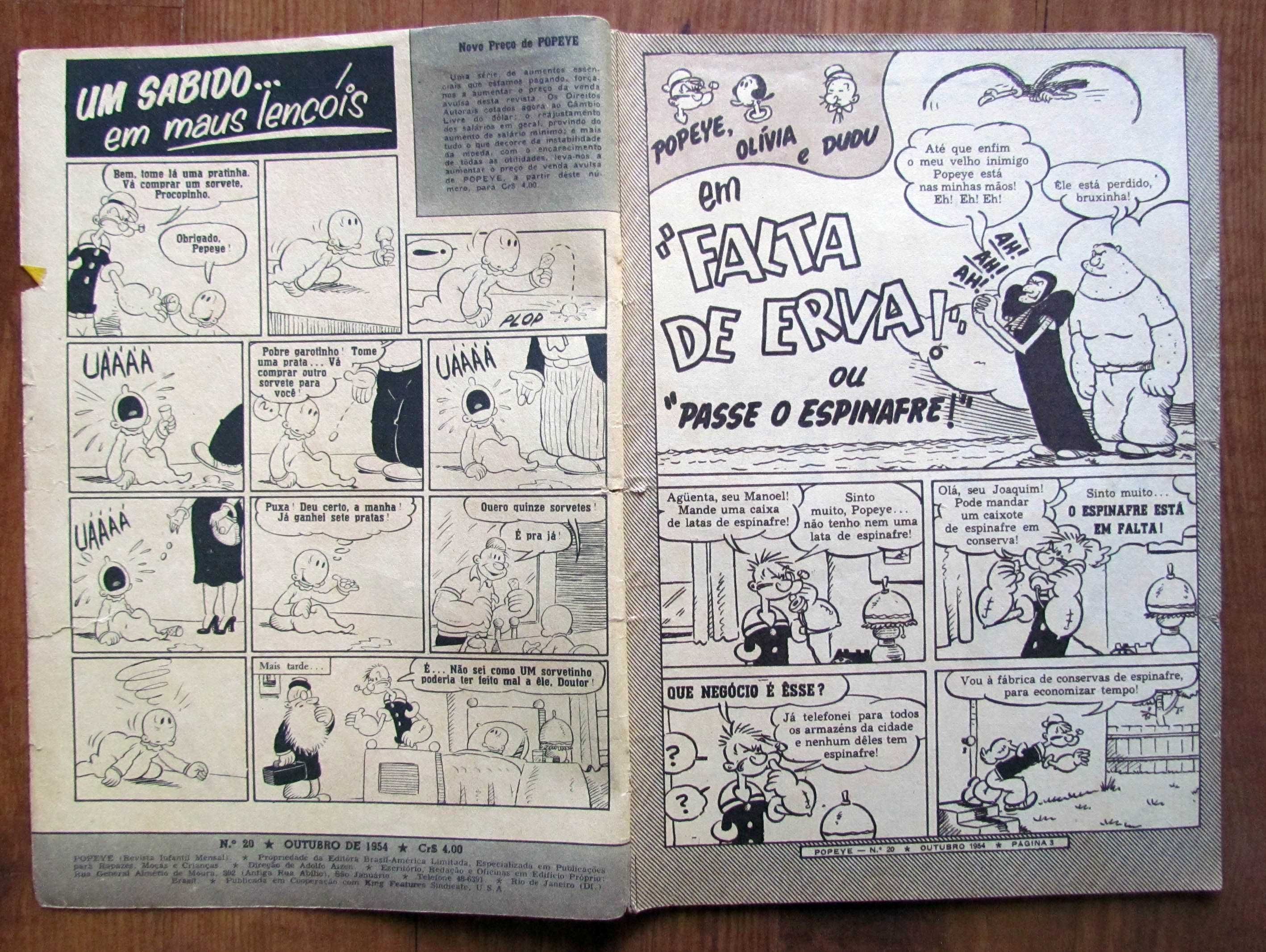 Popeye Revista Banda Desenhada BD anos 50