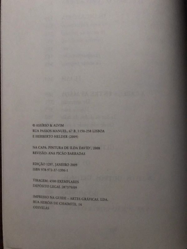 Livro Herberto Hélder - Oficio Cantante (poesia completa)