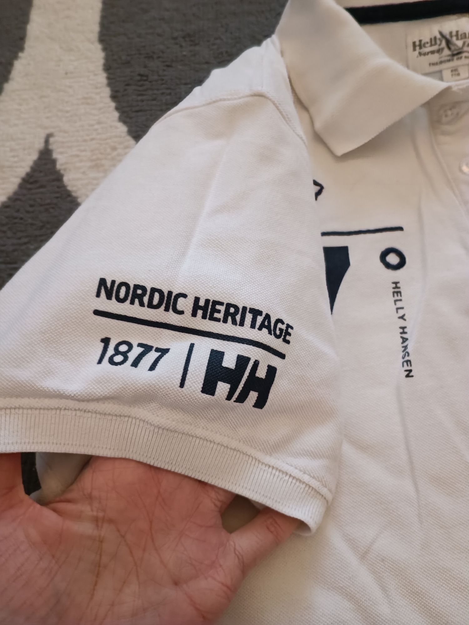 Biała koszula polo z kołnierzykiem męska Helly Hansen r.XXL