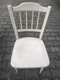 Krzesło drewno białe prl