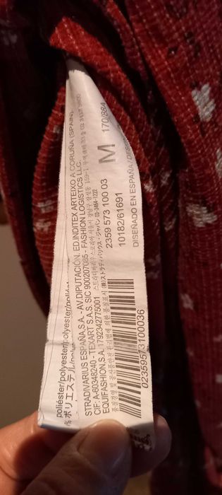 Vestido vermelho, com estampado florido, M - Stradivarius