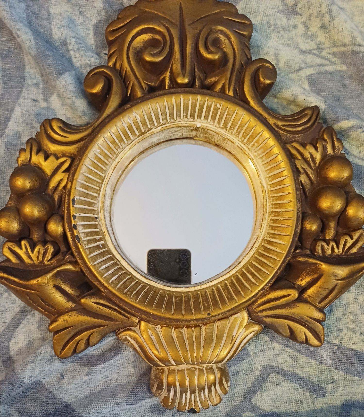 Espelho quadro dourado