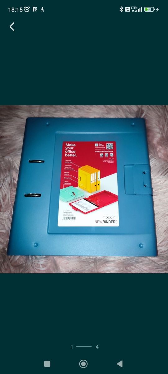Segregator biurowy do dokumentów NewBinder 50 MOXOM szaroniebieski