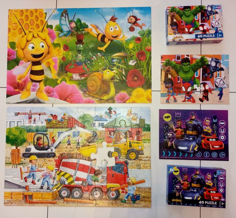 Zestaw Puzzle 4 komplety puzzli dla chłopca 3- 5 lat