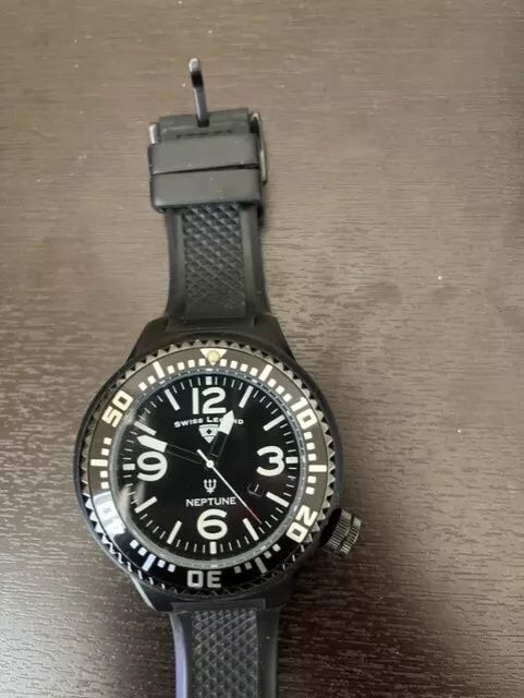 Часы Swiss Legend Neptune black Divers Swiss Made 10 atm