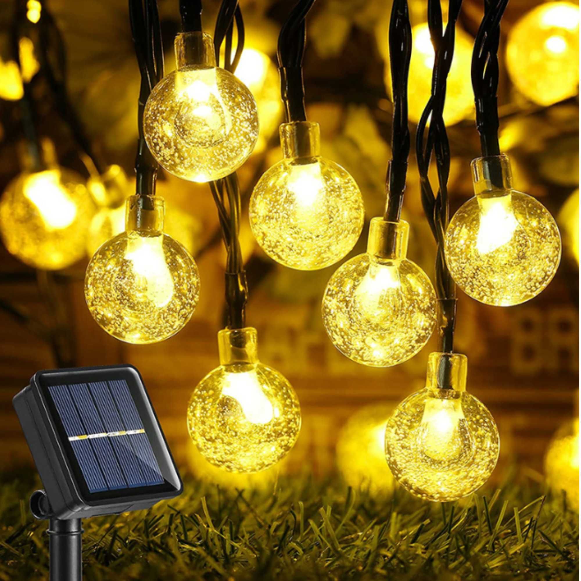 Lampki Solarne GIRLANDA Świetlna Kulki Lampa Do Ogrodu Taras Balkon 6m