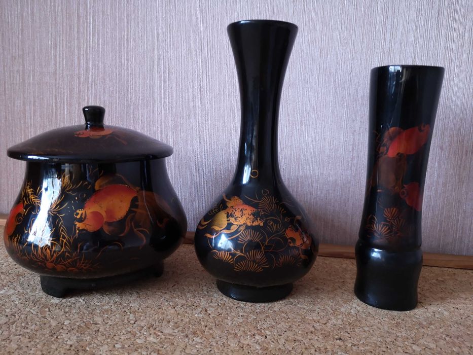 gadżety z laki - wazoniki i szkatułka