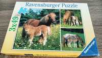2 komplety Puzzli Ravensburger konie