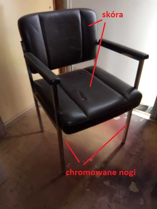 Krzesło fotel skórzany.