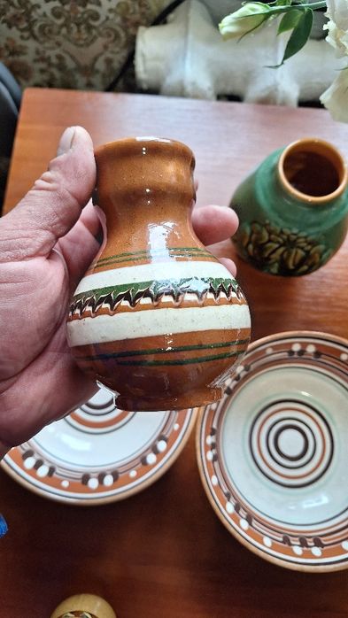 Тарелка кувшинчик глиняный