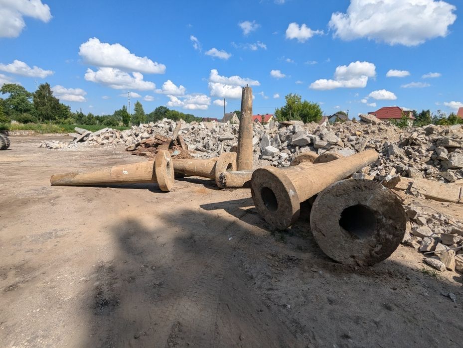Słupy betonowe, podpory, szklanki, fundamenty, pomost, molo Chociwel