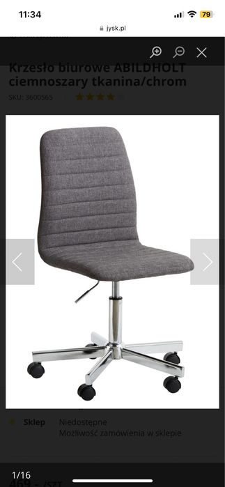 Krzesło biurowe ciemnoszare