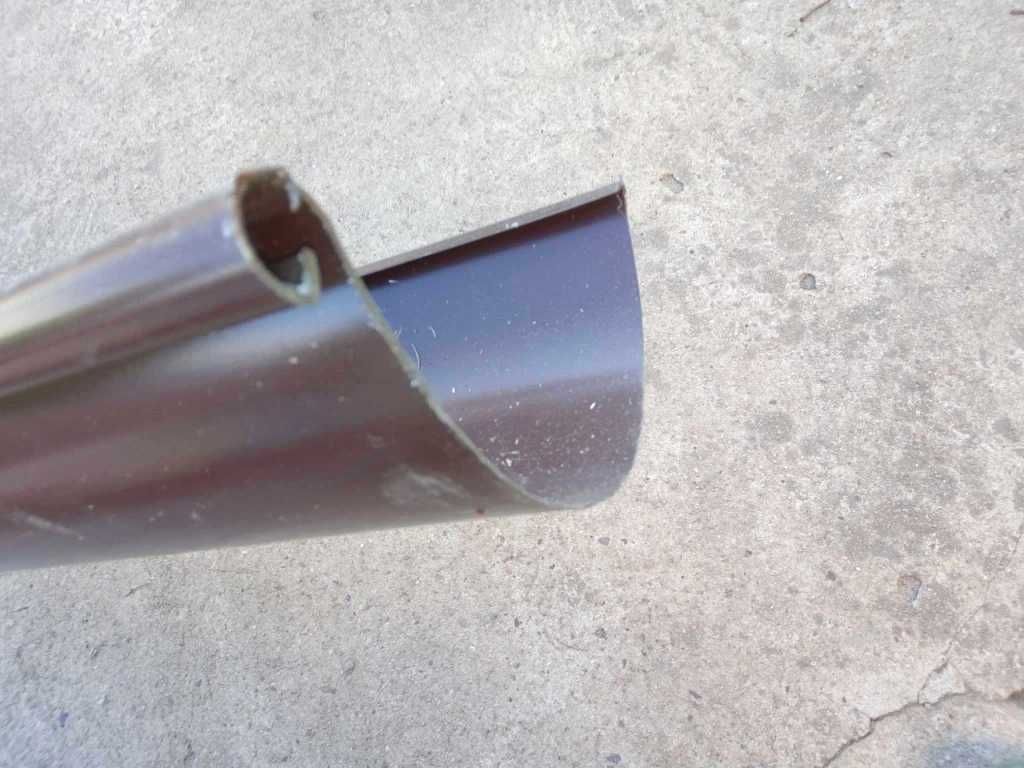 Rynna metalowa stalowa brąz długość 0.64m 64cm śr 125mm brązowa