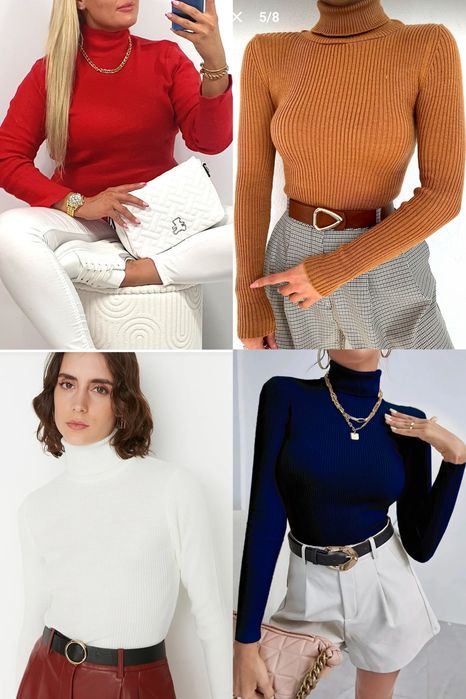 Cienki golf prążkowany prążek