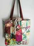 Patchworkowa torebka typu shopper z kominem