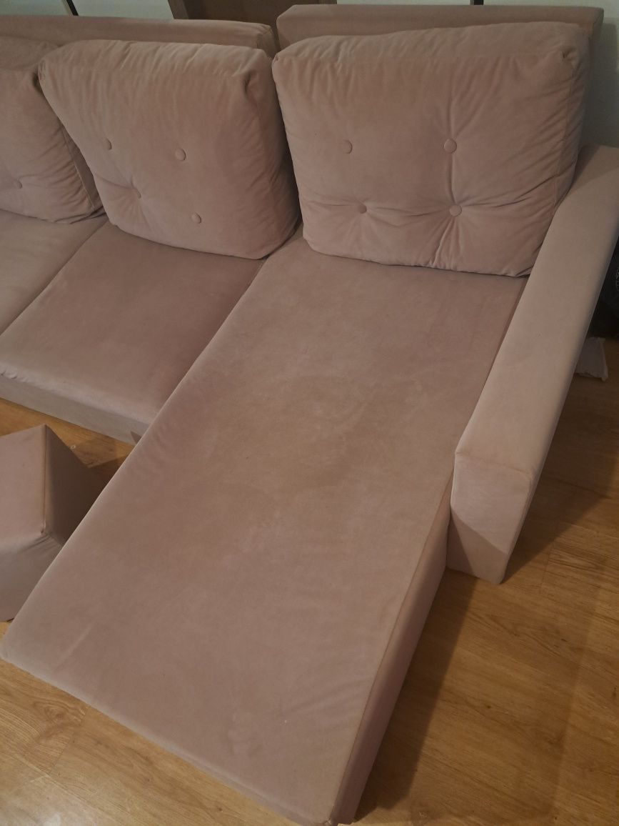 narożnik  kanapa  z  funkcją  spania  +  pufa  gratis