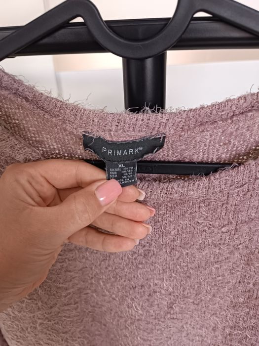 Sweter Primark XL 42 14 damski puchary brudny róż