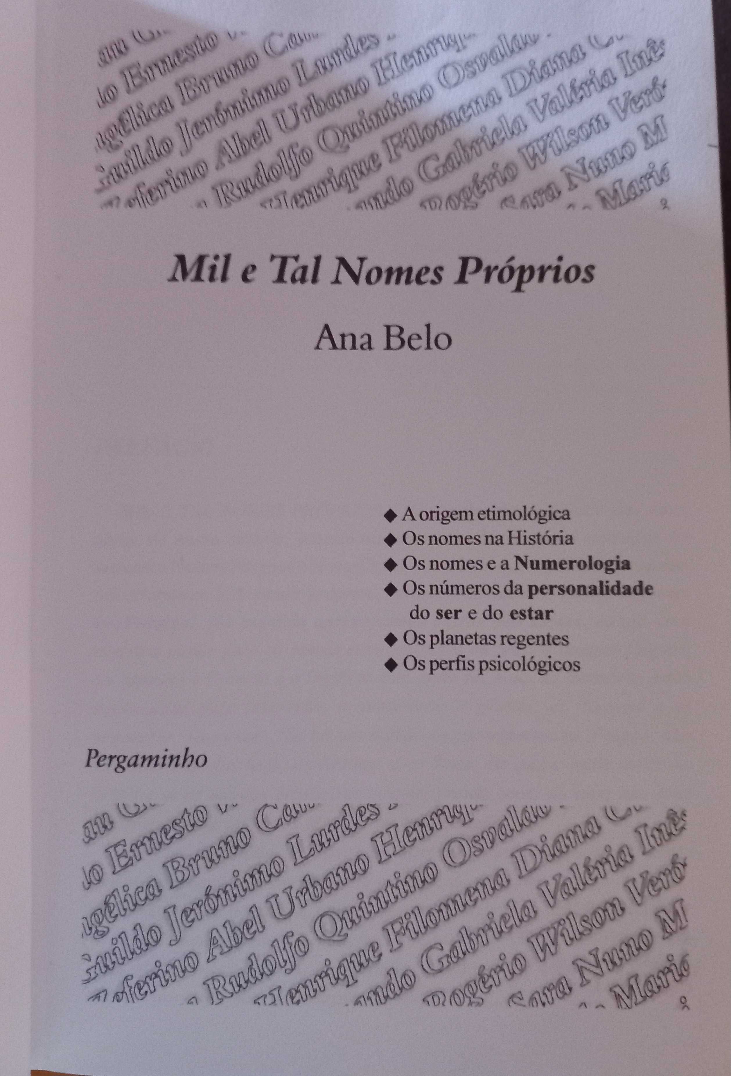 Livro - Mil e Tal Nomes Próprios de Ana Belo