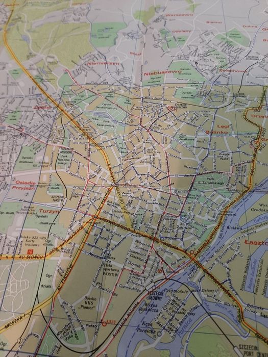 Plan Szczecina z 1977 roku archiwalna mapa
