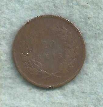 20 Reis 1891 D. Carlos