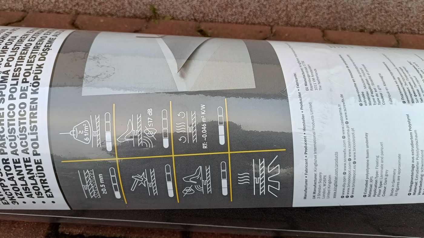 Podkład podłogowy pod panele Diall 1,2mm 20m2 XPS nowy
