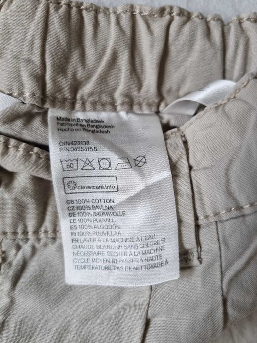 Szorty jasne beżowe letnie cienkie bawełna na 128cm 7-8 lat H&M