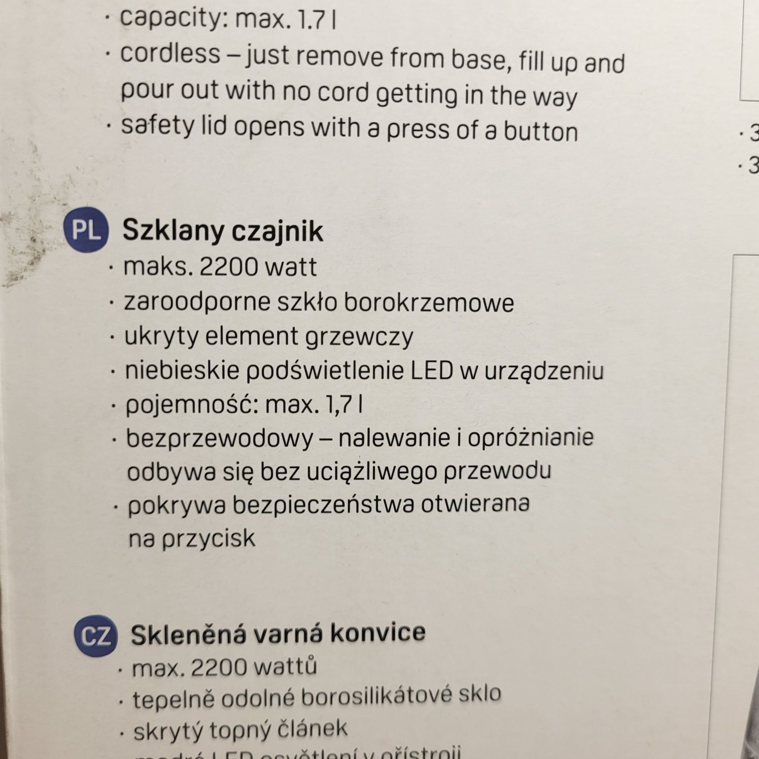 Czajnik szklany bezprzewodowy IDEENWELT